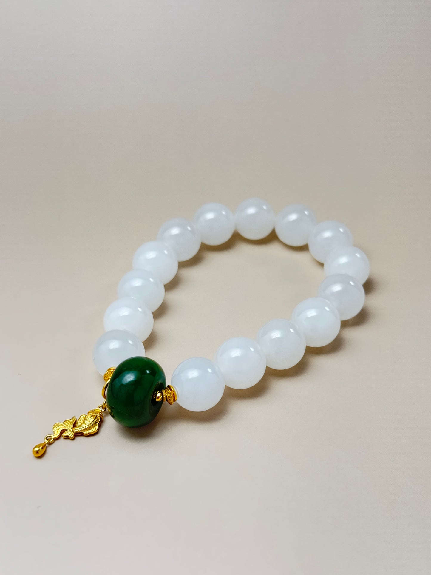 White Jade & Green Jade Bracelet