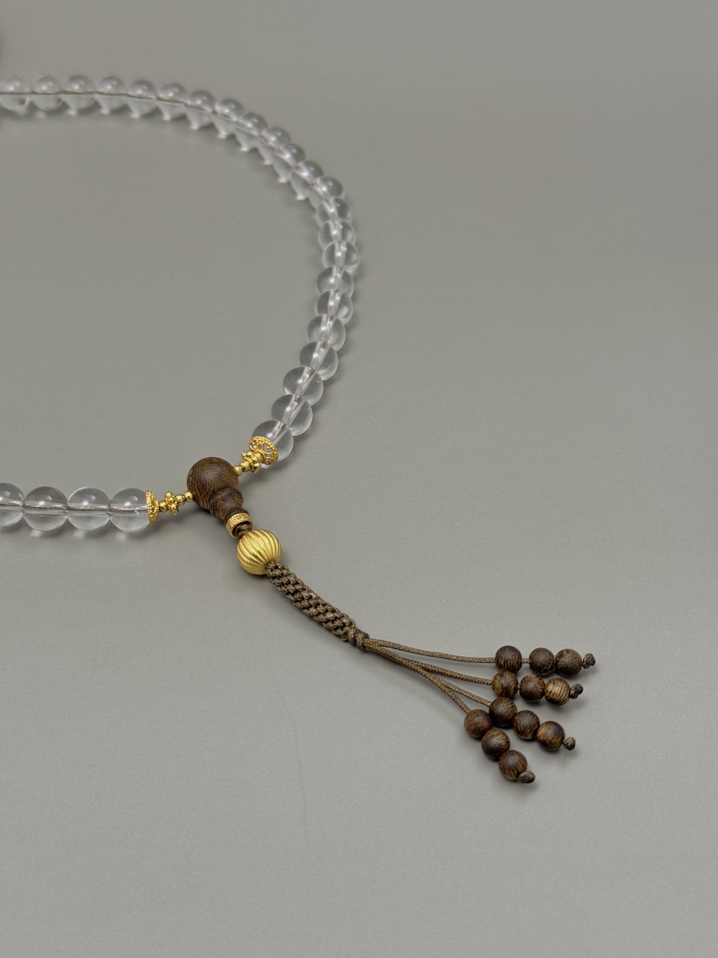 Clear Quartz & Agarwood Necklace