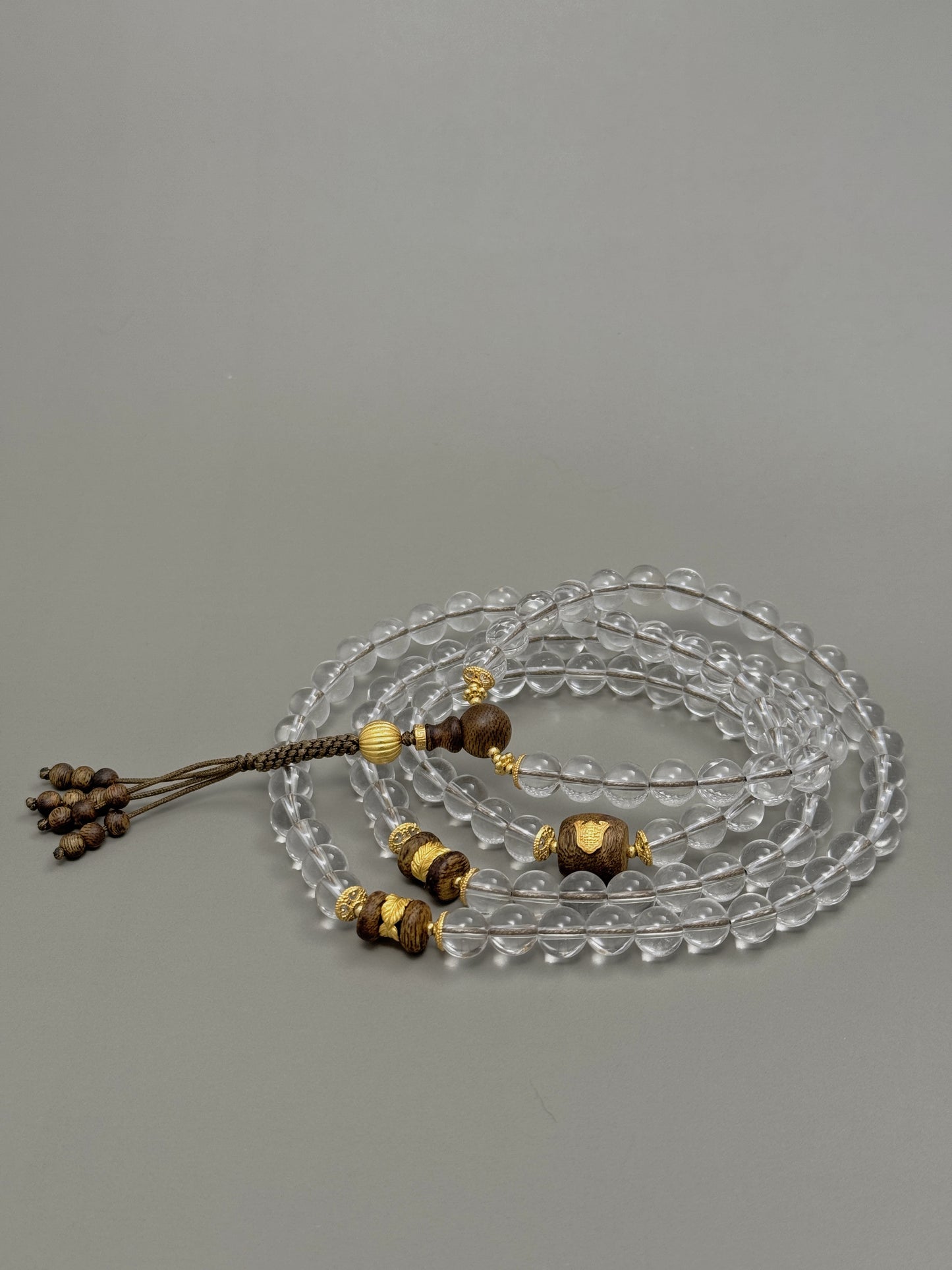 Clear Quartz & Agarwood Necklace