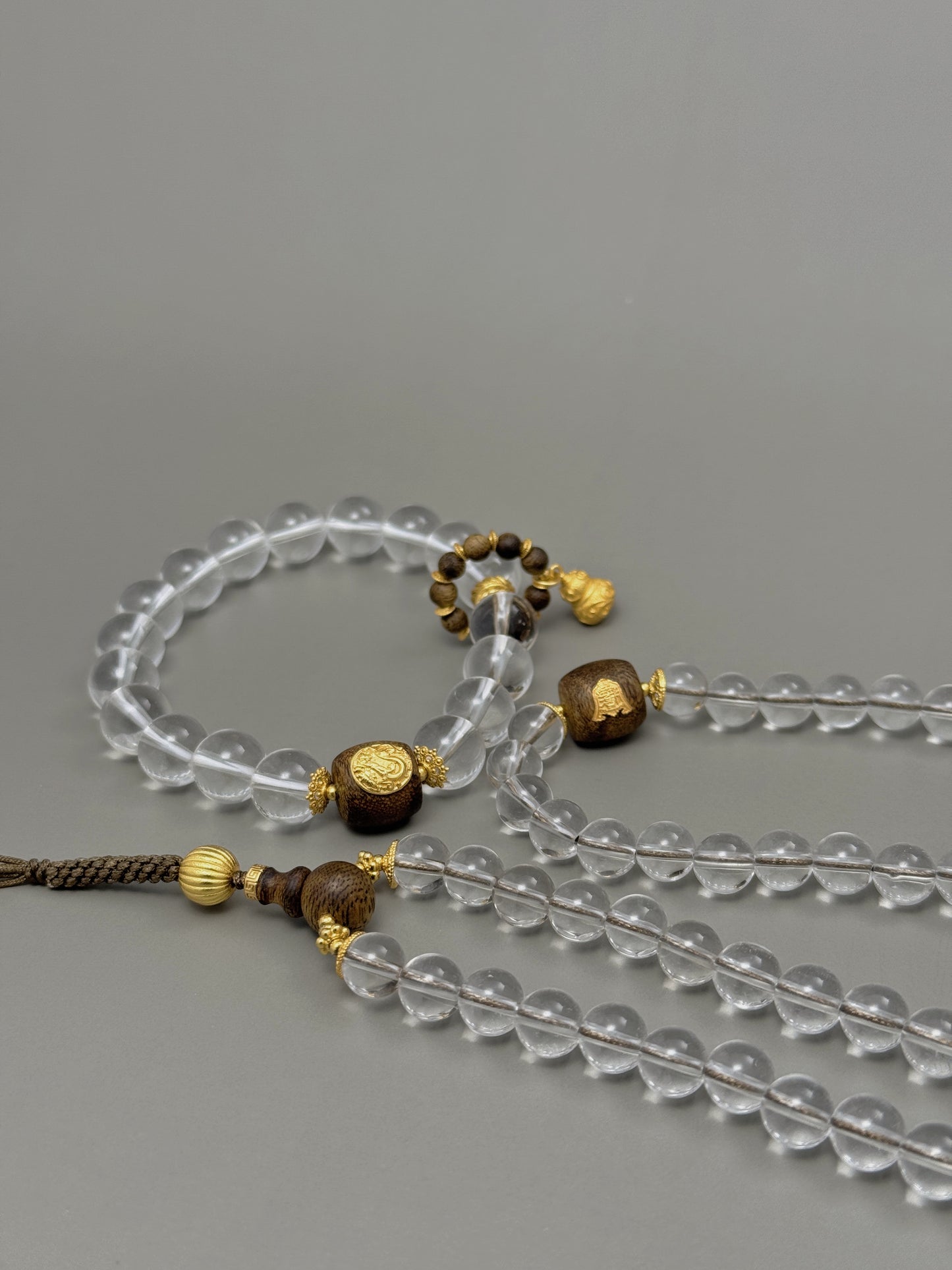 Clear Quartz & Agarwood Necklace