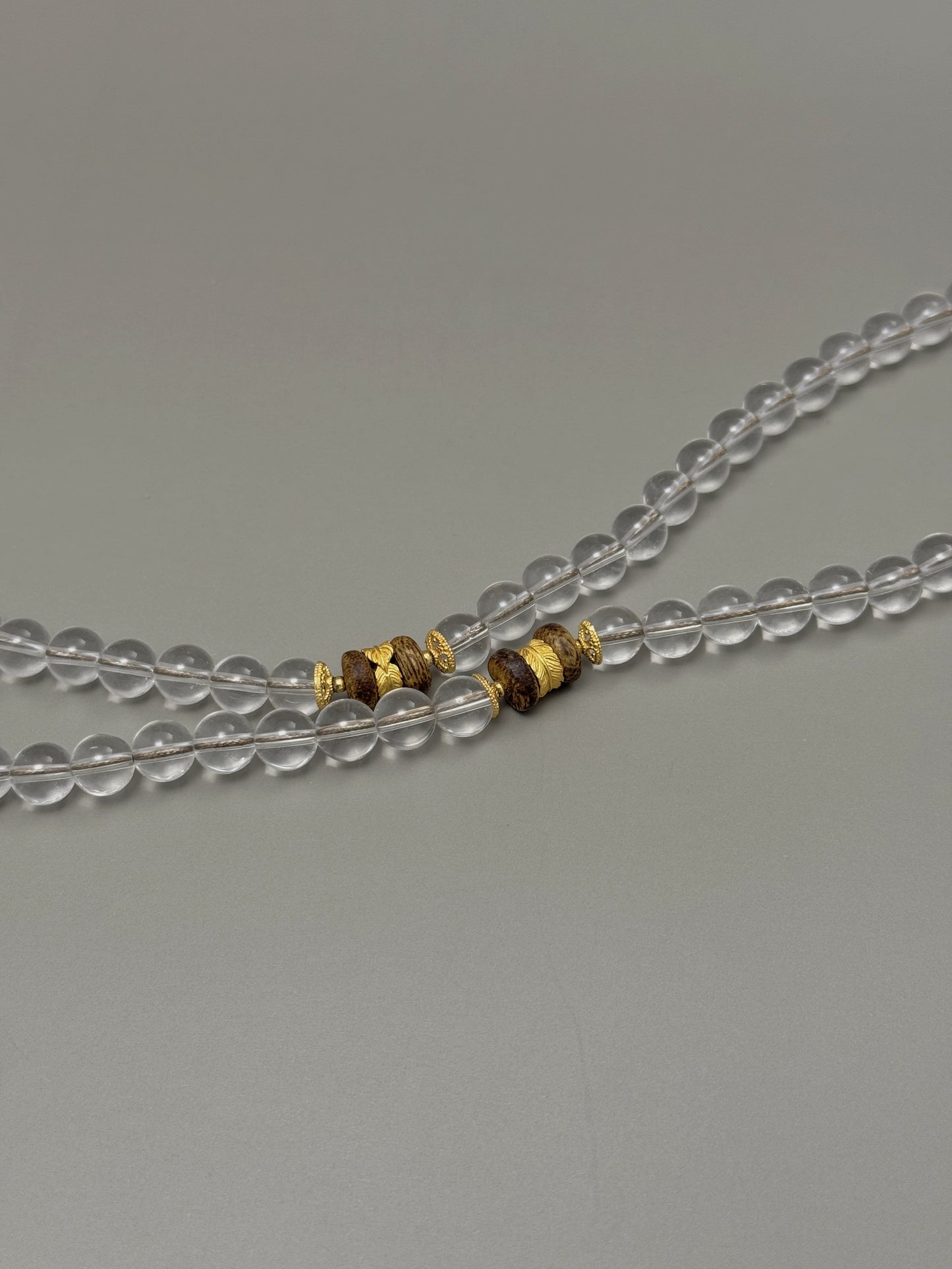 Clear Quartz & Agarwood Necklace