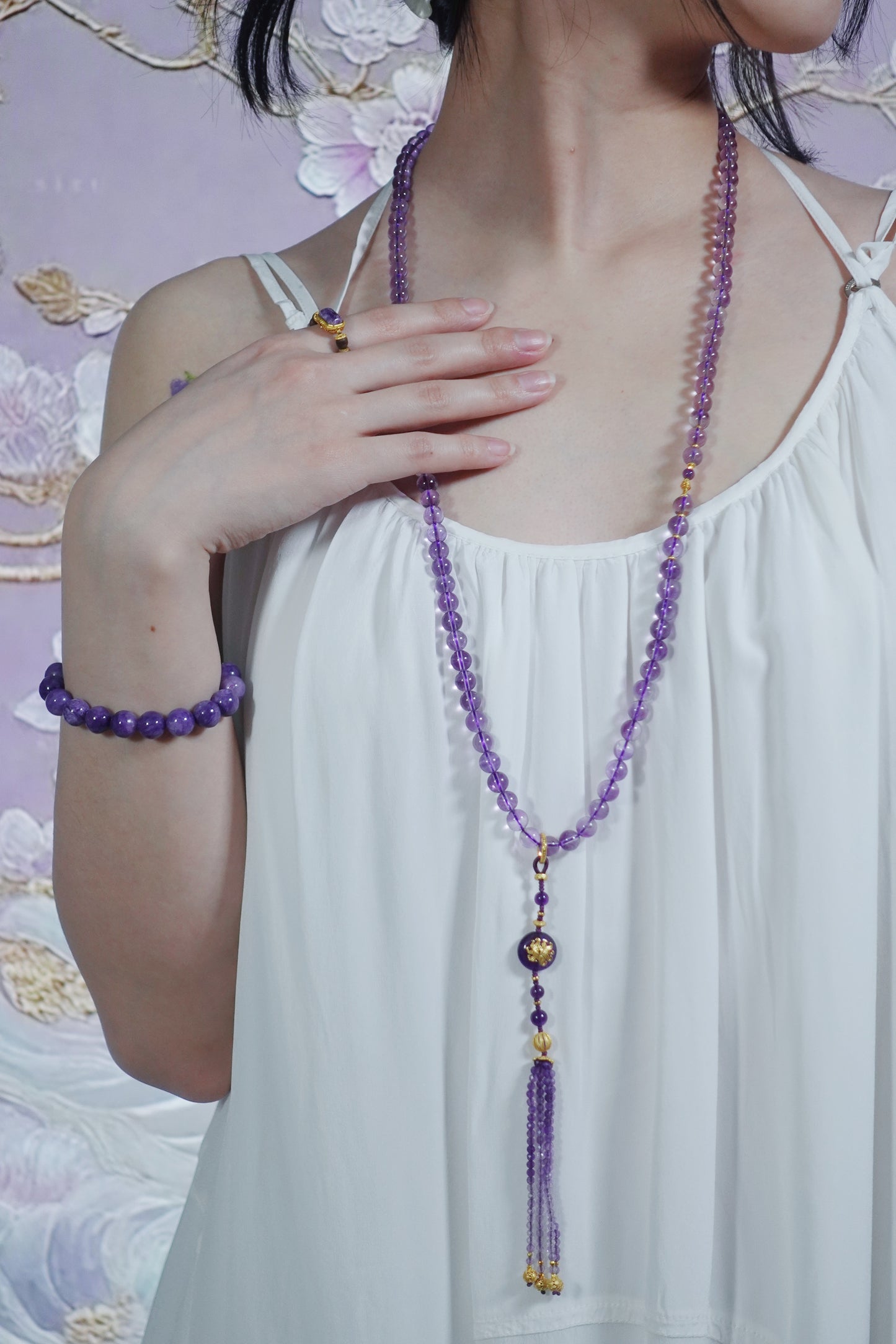 Amethyst Nine-Tailed Fox Necklace