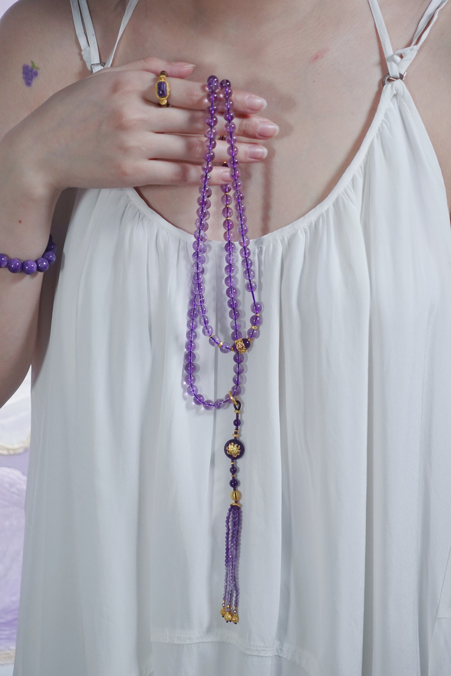 Amethyst Nine-Tailed Fox Necklace