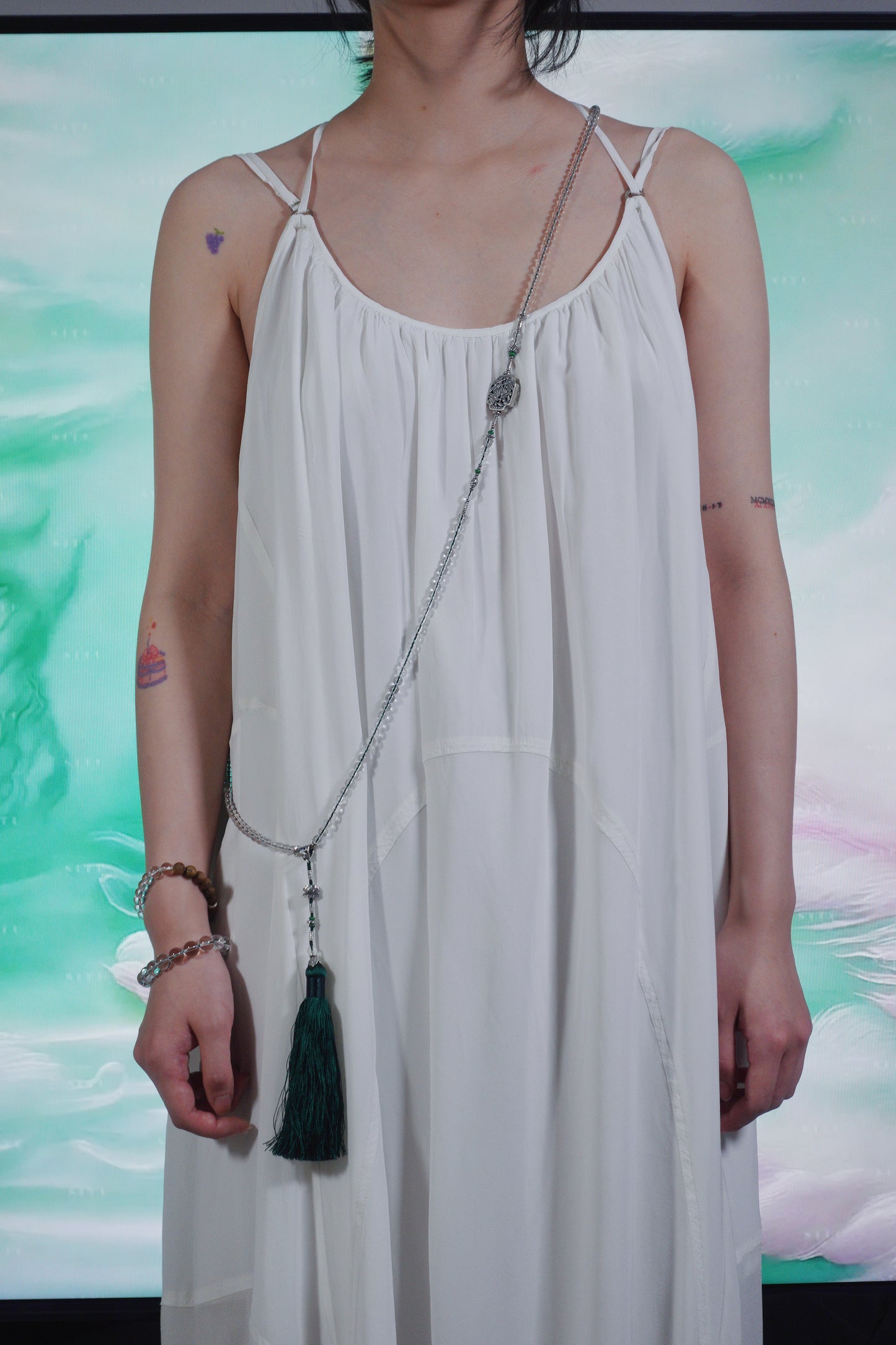 Clear Quartz & Silver Body Chain