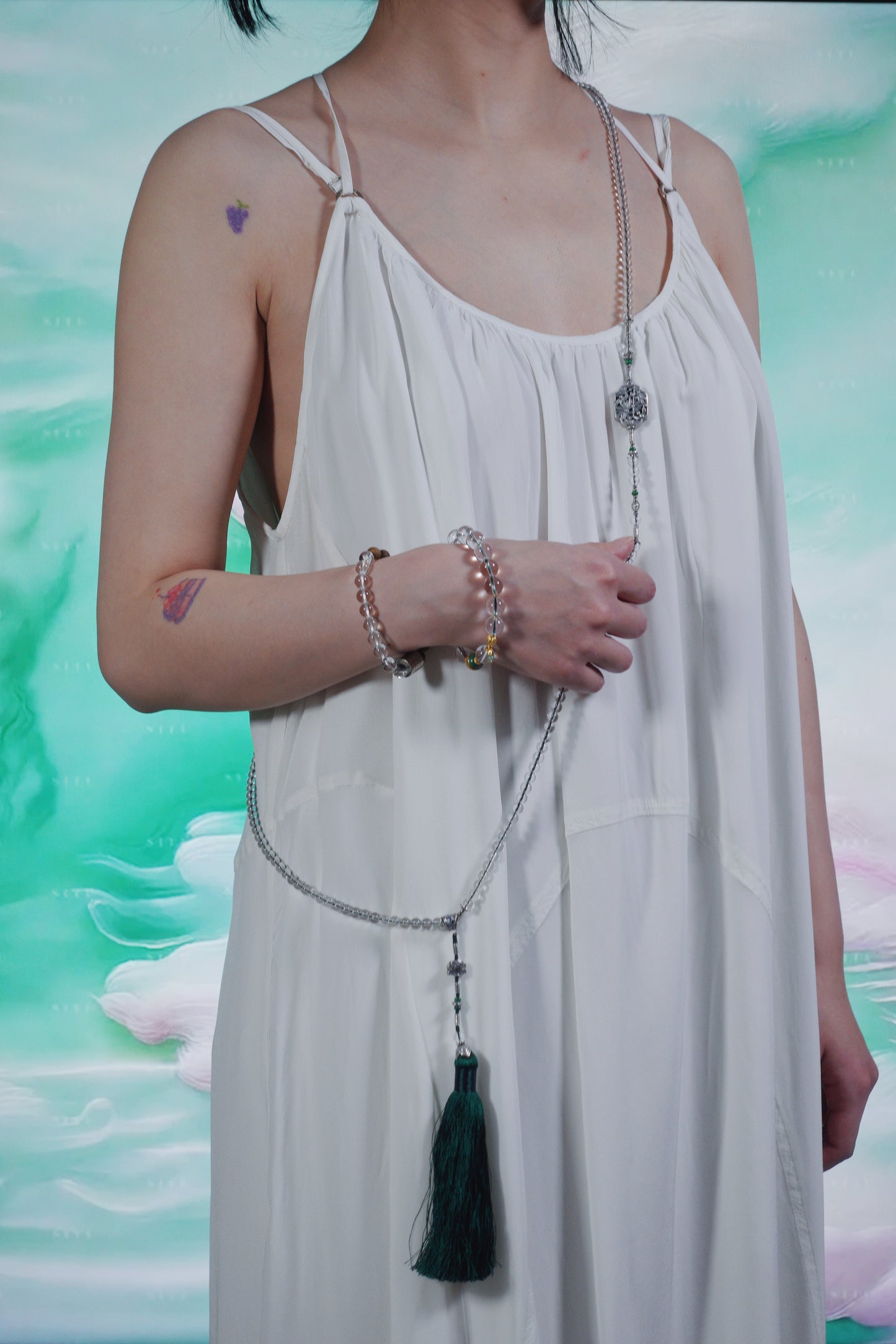 Clear Quartz & Silver Body Chain