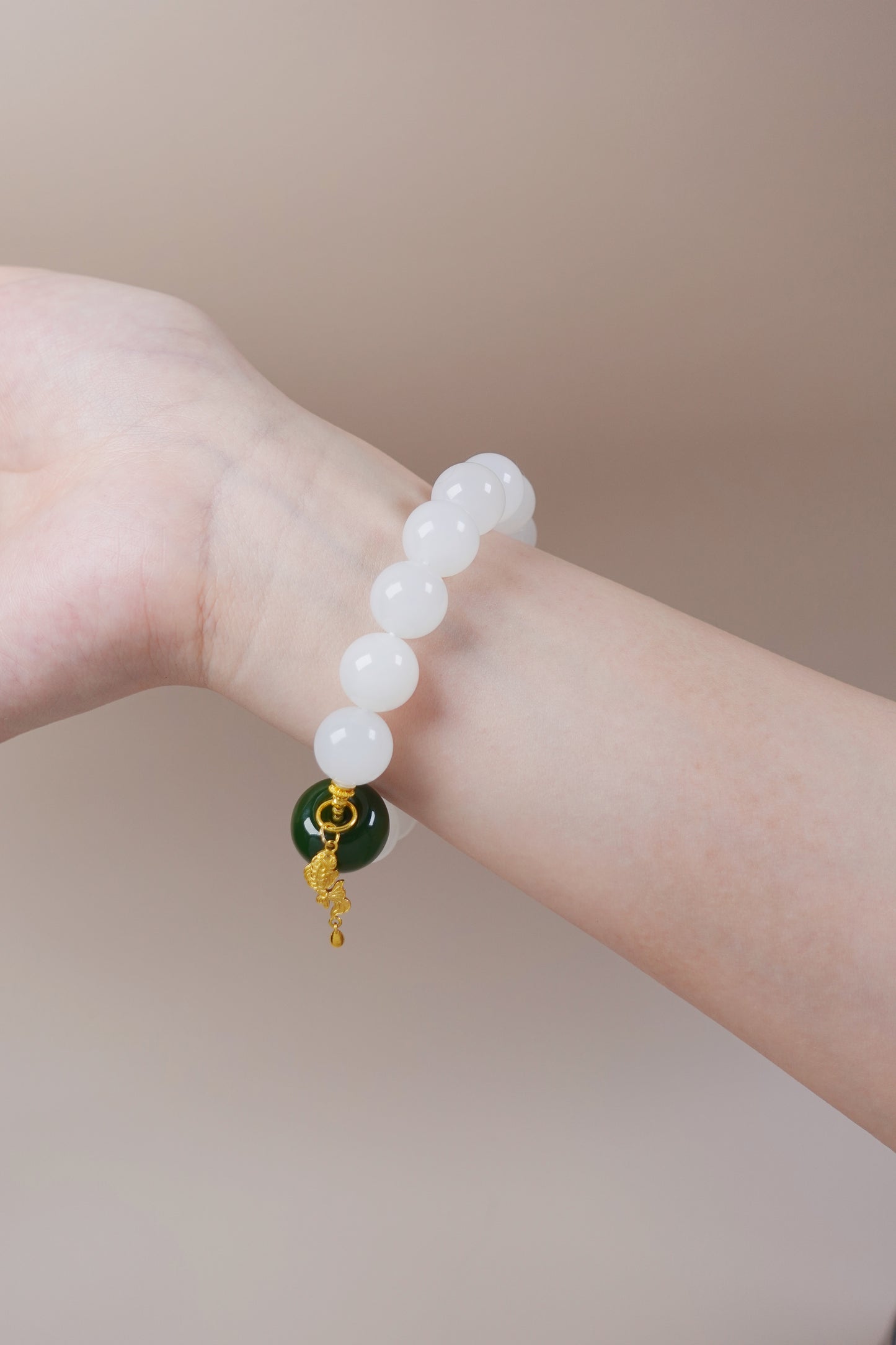White Jade & Green Jade Bracelet
