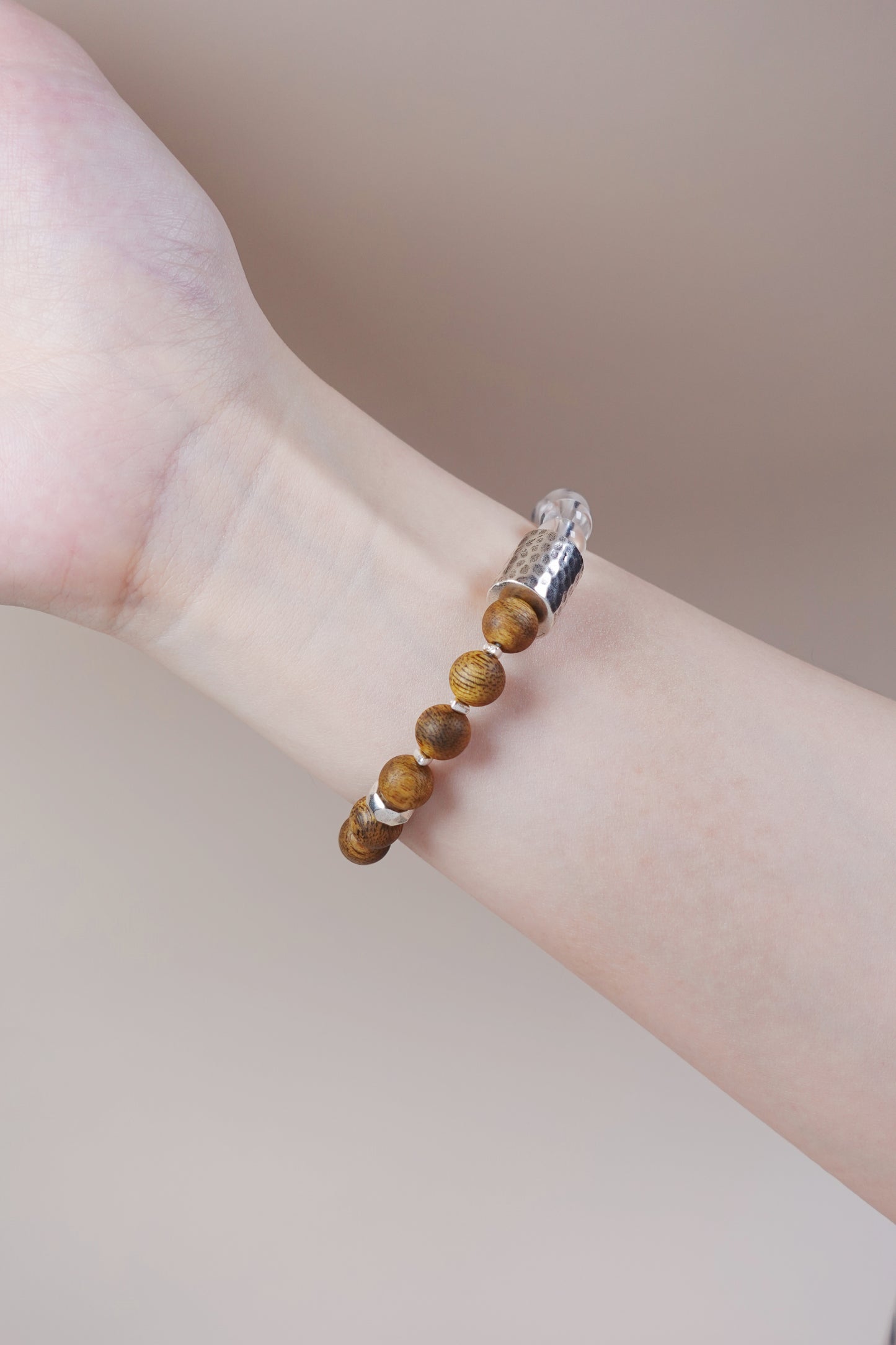 Clear Quartz & Agarwood Bracelet