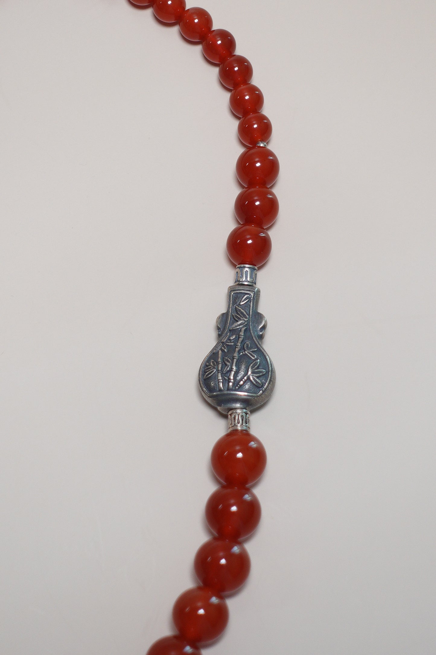 Red Agate Tower Bead Necklace