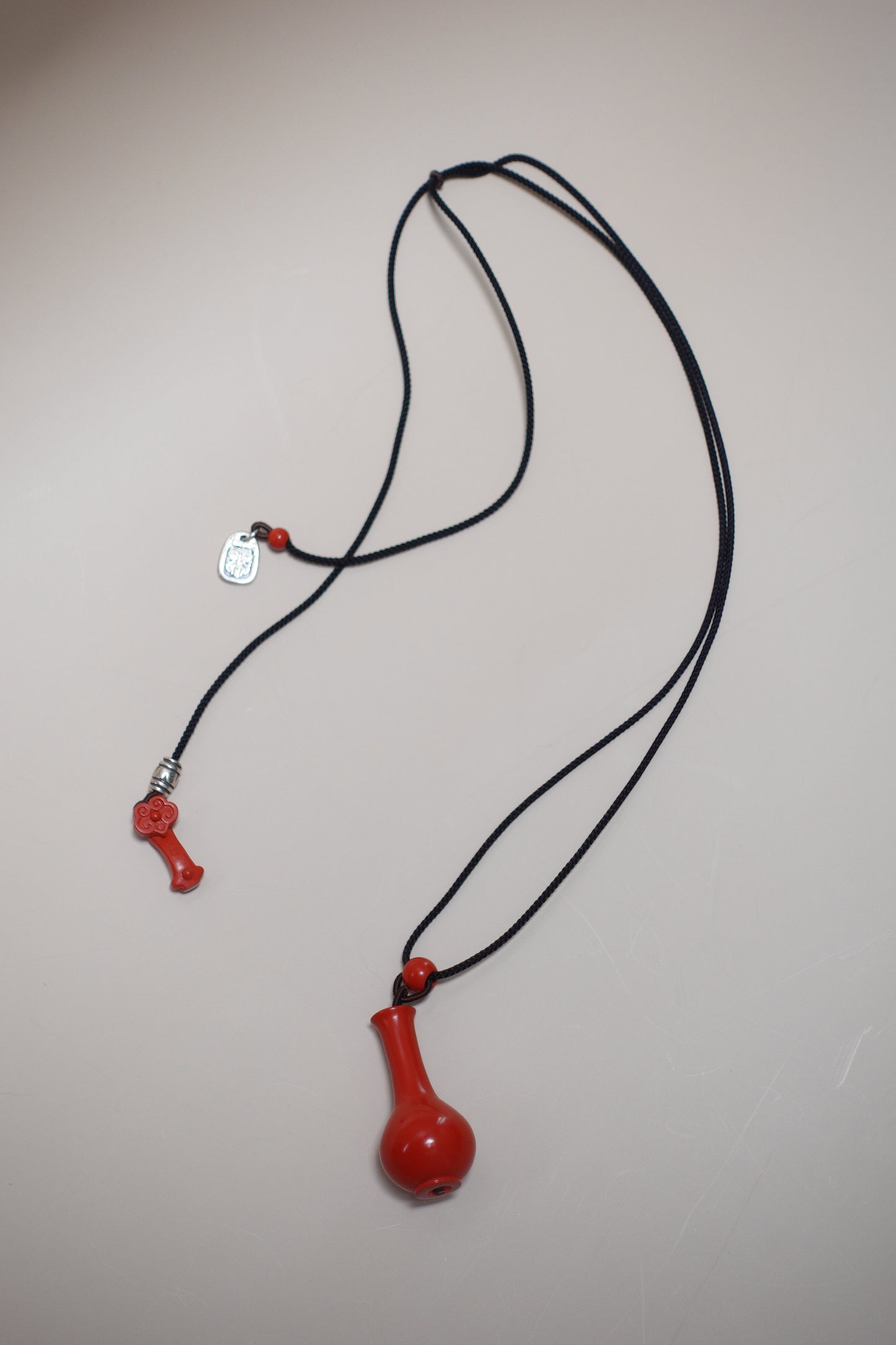 Cinnabar Nectar Vase Pendant Necklace