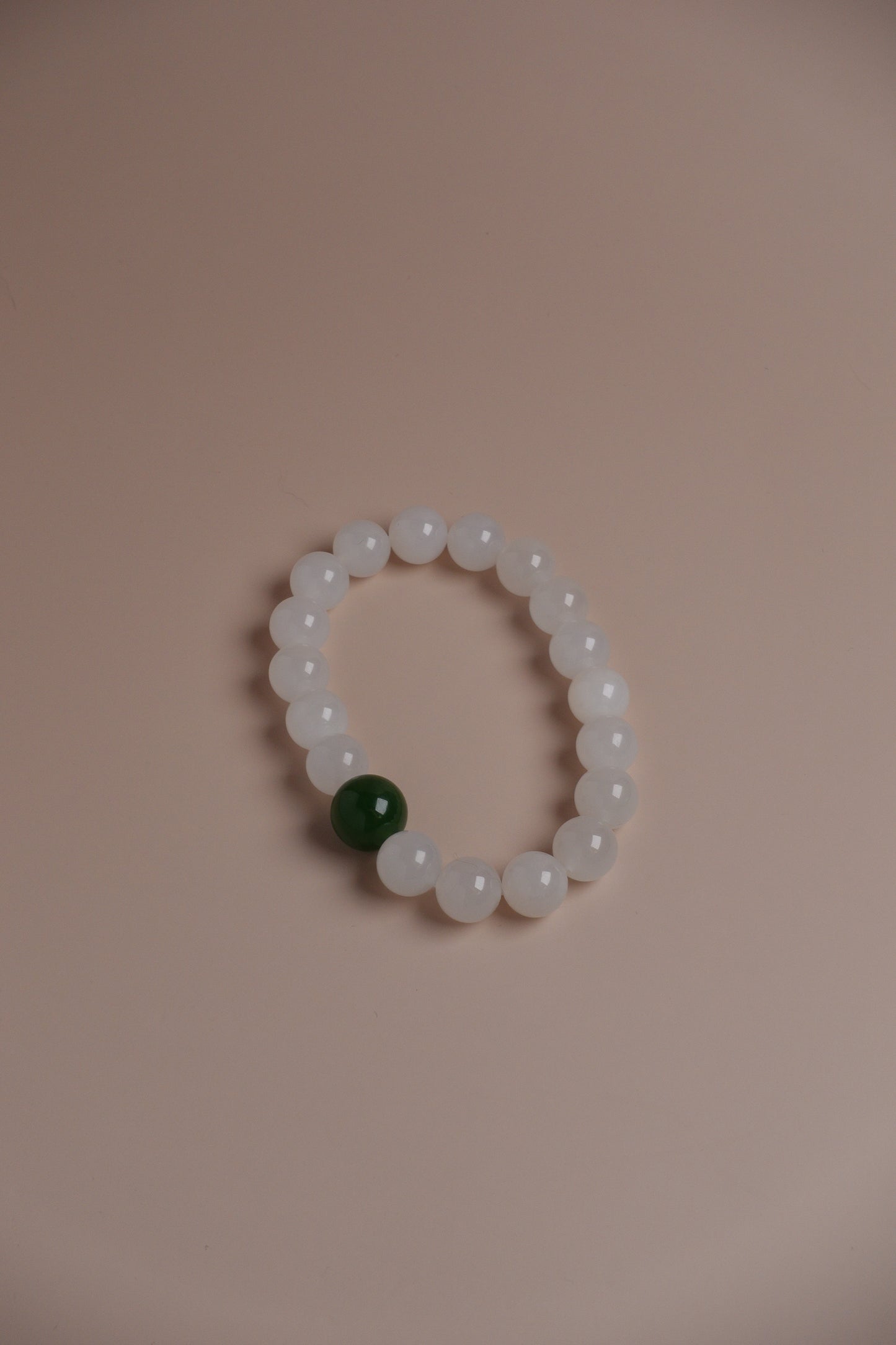 Emerald Mist Bracelet – Hetian White Jade with Green Jade