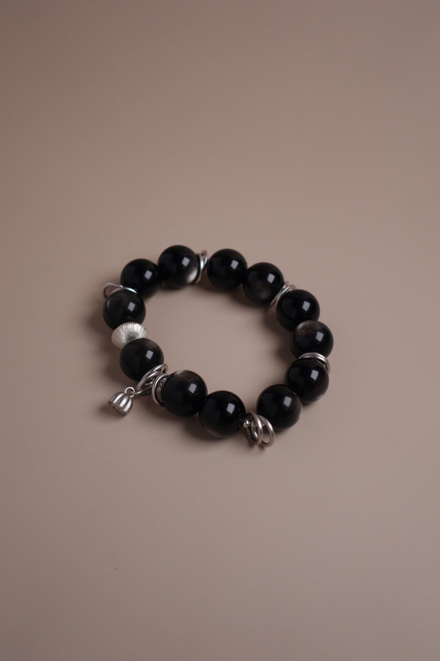 Midnight Echo Bracelet – Silver Sheen Obsidian
