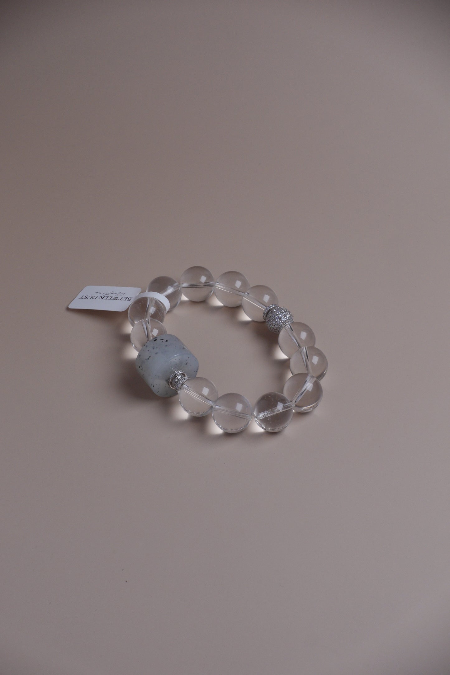 Snow & Ink Bracelet – Clear Quartz & Hetian Jade
