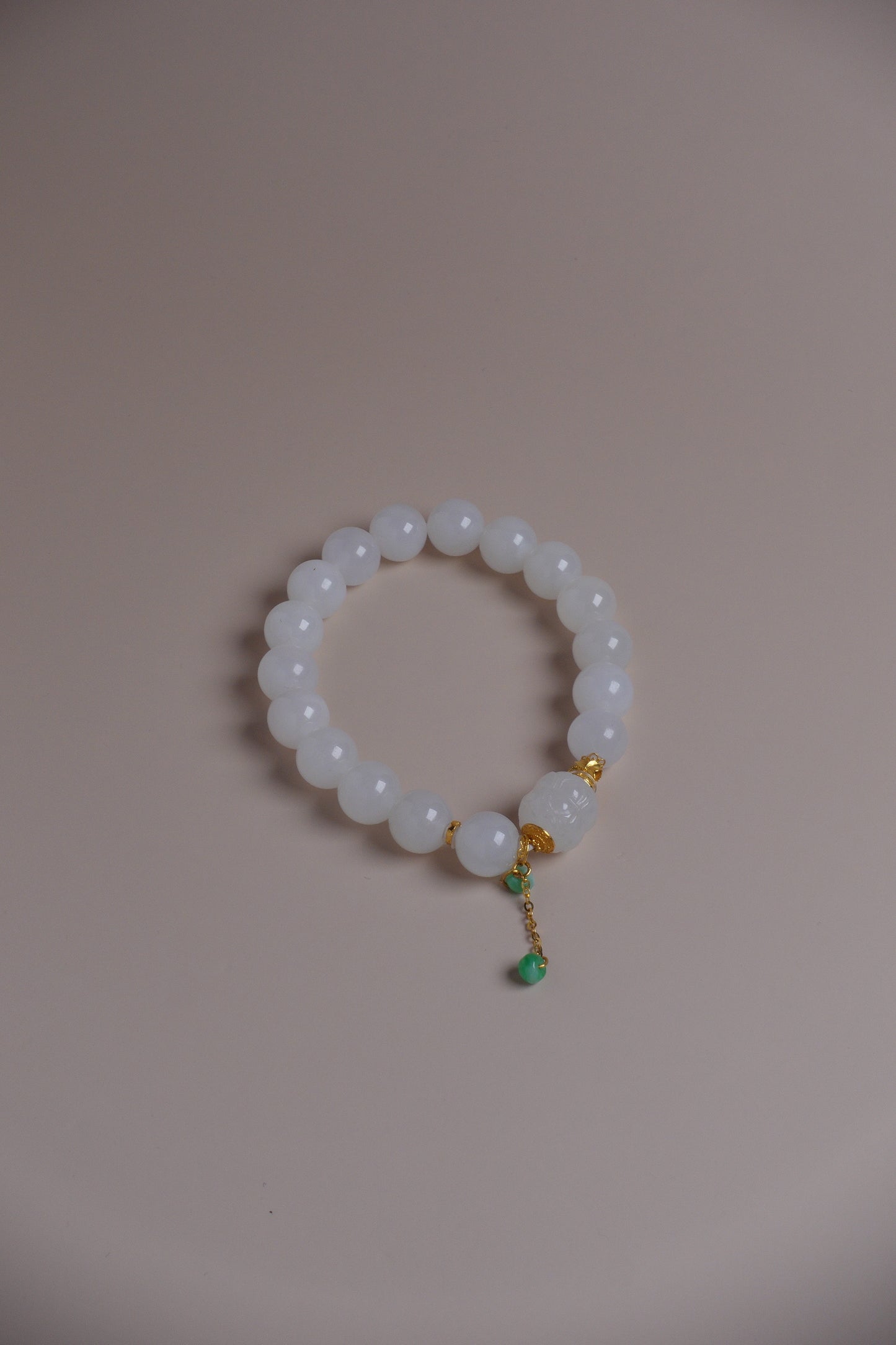Riverlight Charm Bracelet – Hetian Jade with Jadeite Drop 18K Gold