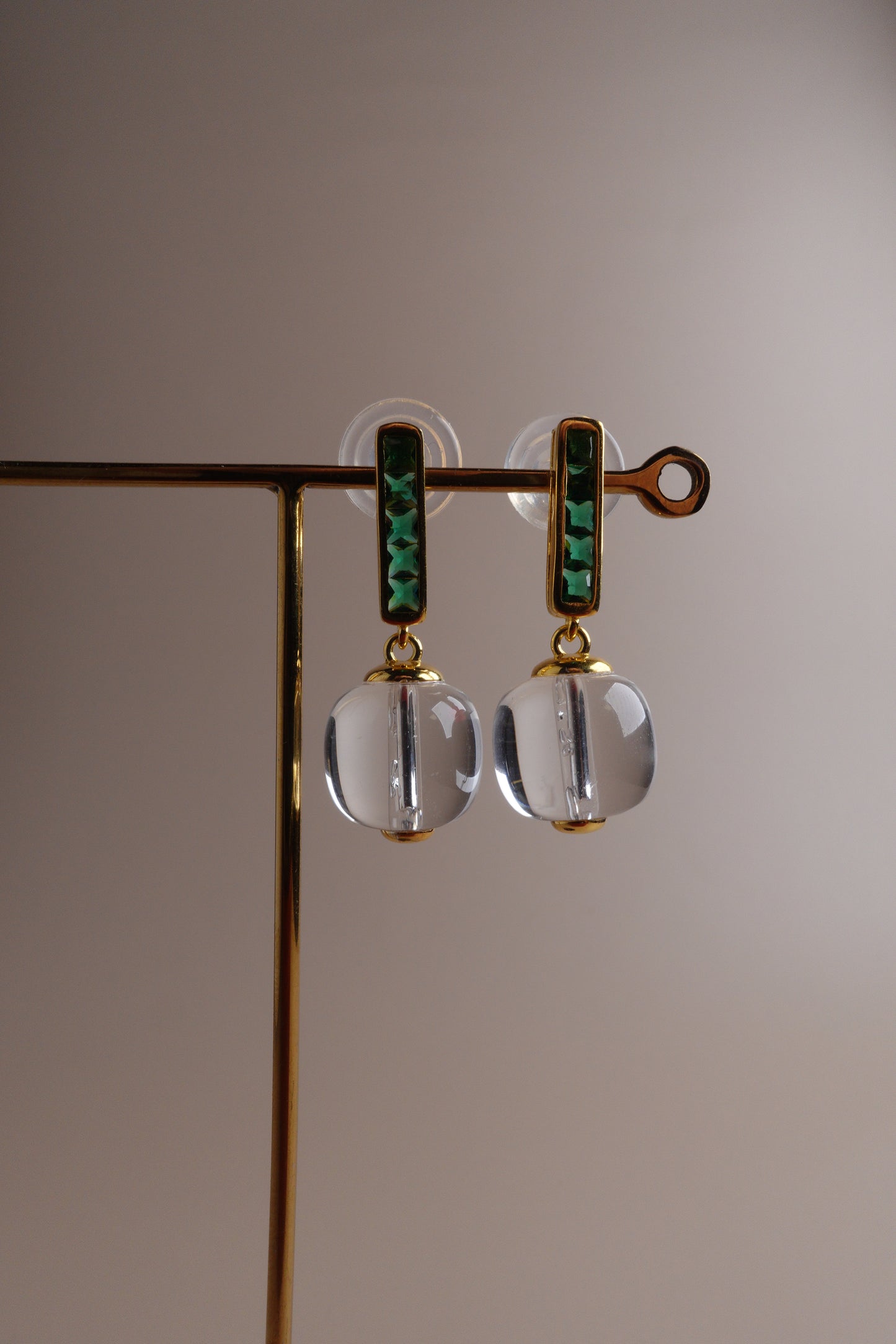 Verdant Light Earrings – Clear Quartz (White Crystal)