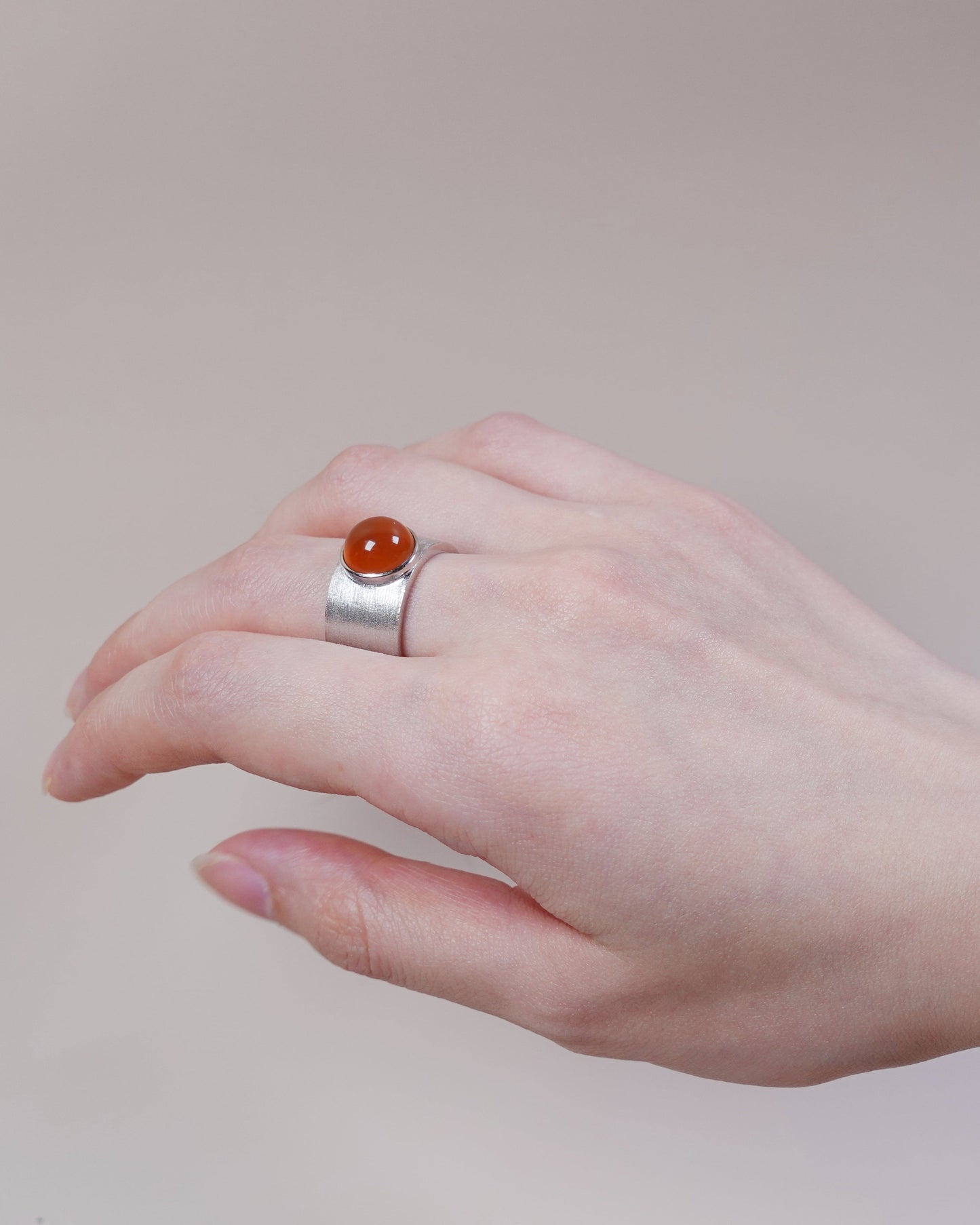 Red jade flame agate ring set in sterling silver, feng shui fire element jewelry for vitality and protection
