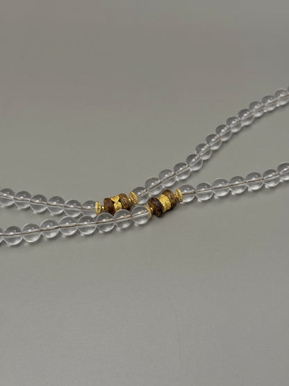 Clear Quartz & Agarwood Necklace