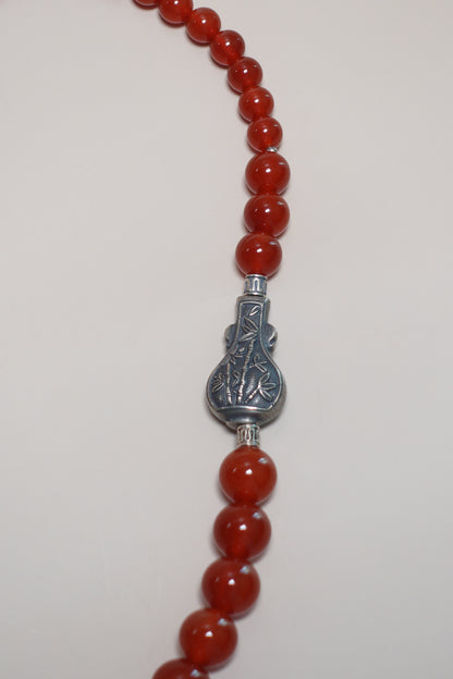 Red Agate Tower Bead Necklace
