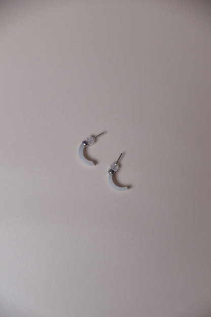 Crescent Moon Earrings – Russian White Nephrite Jade