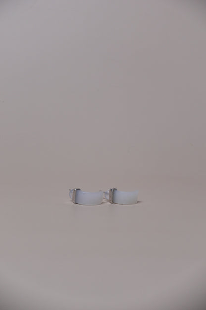 Crescent Moon Earrings – Russian White Nephrite Jade