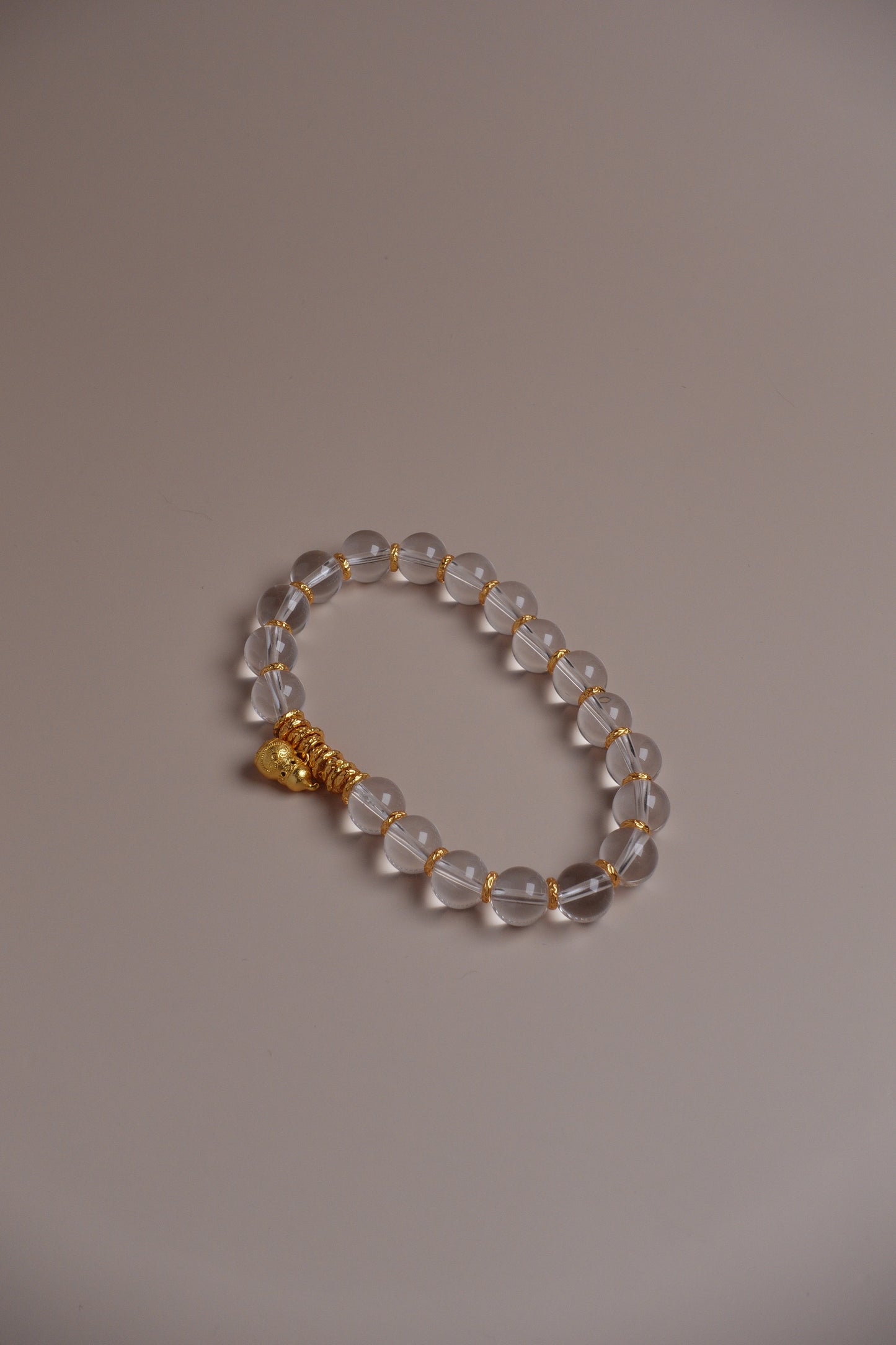 Light Gourd Bracelet – Clear Quartz with 24k Gold Vermeil