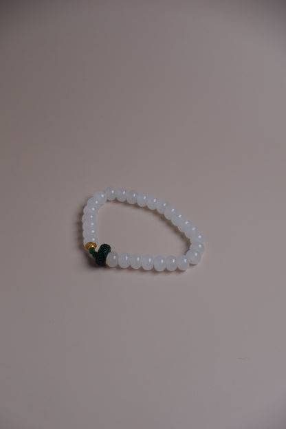 White Jelly – Hetian White Jade & Green Jadeite Ring