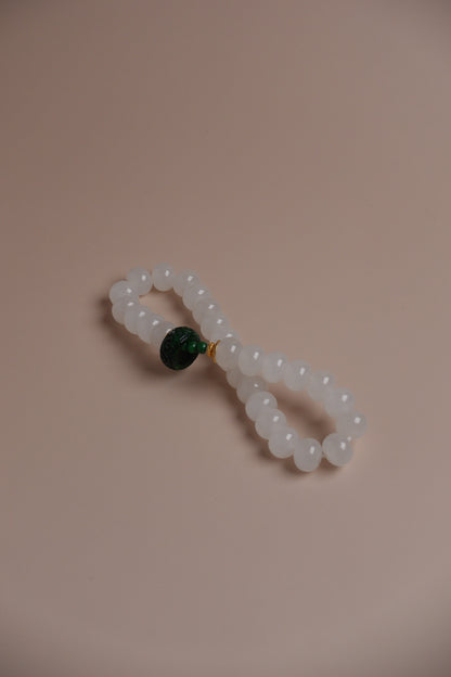 White Jelly – Hetian White Jade & Green Jadeite Ring