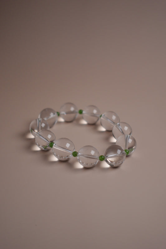 Spring Rain Bracelet – Clear Quartz & Tsavorite