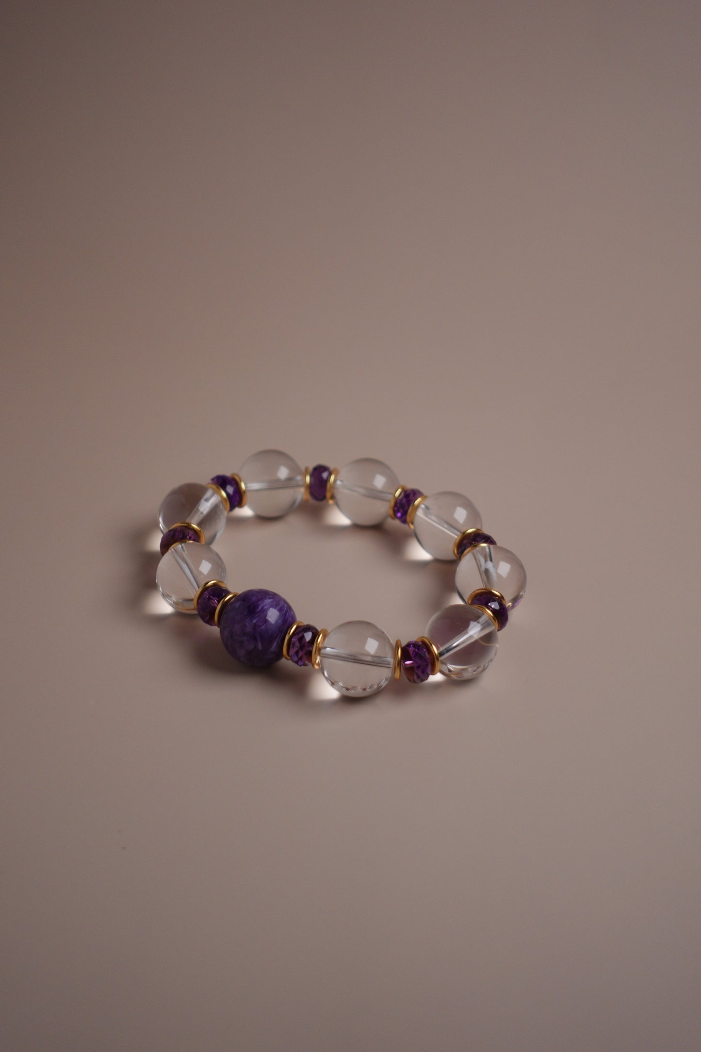 Violet Focus Bracelet – Clear Quartz, Charoite & Amethyst