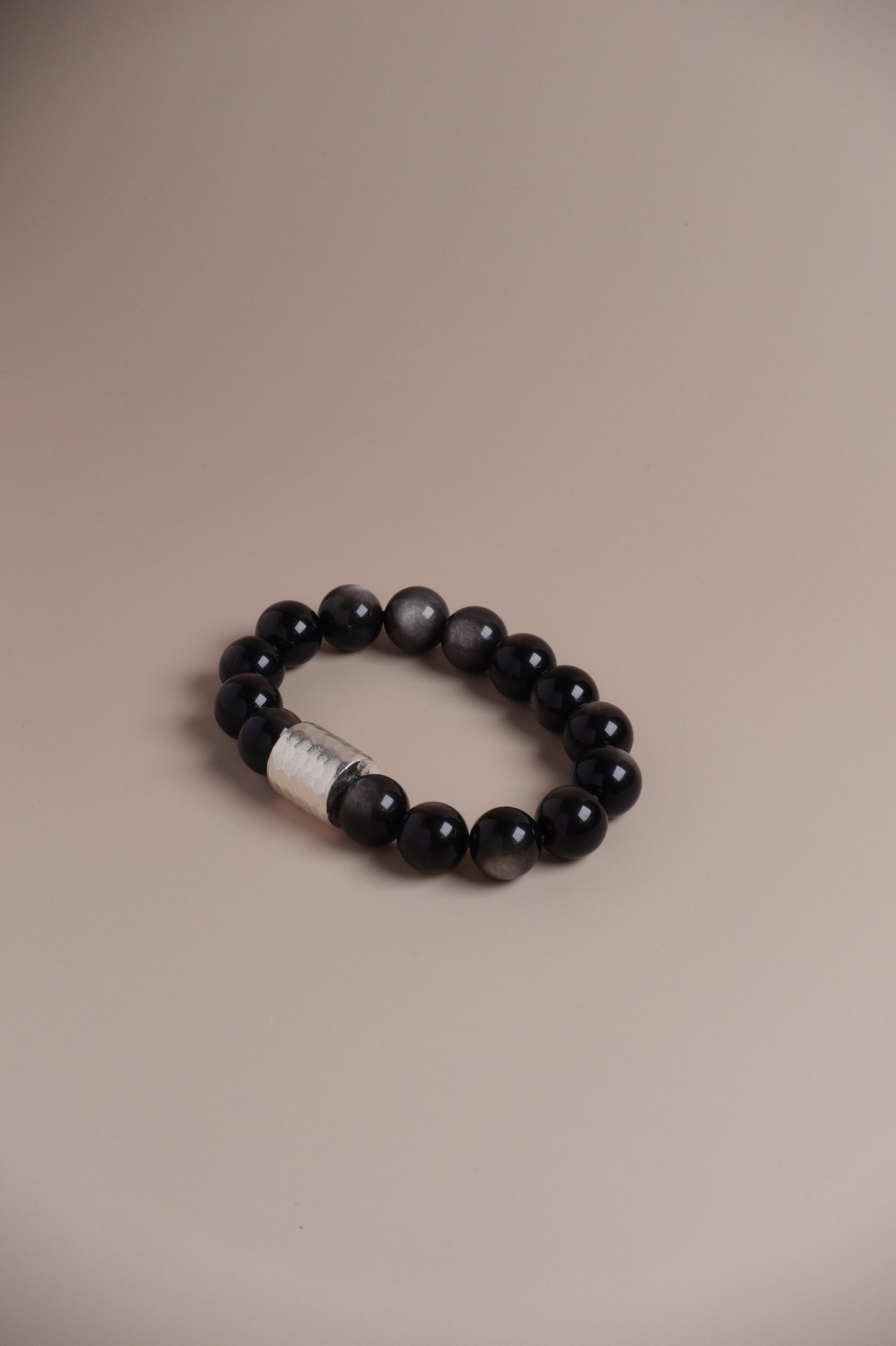 Midnight Shelter Bracelet – Silver Sheen Obsidian