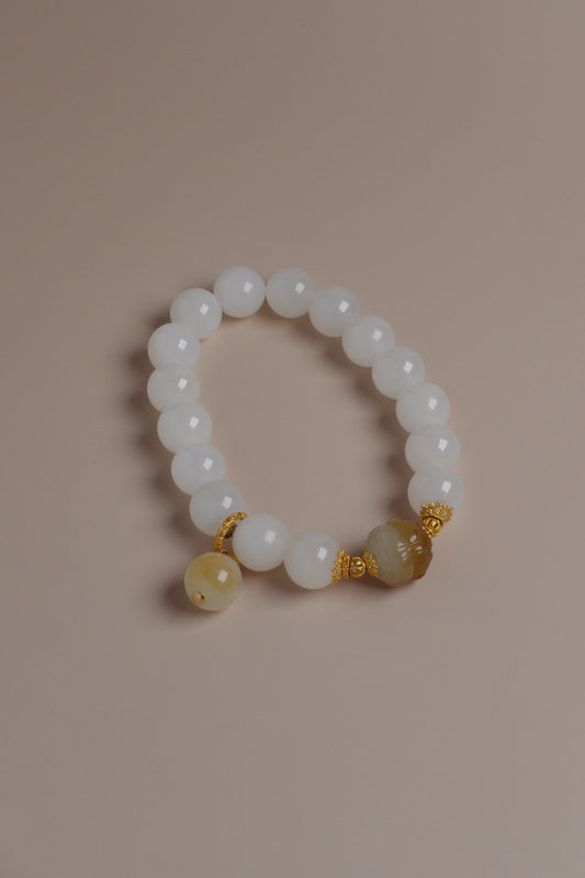 Warm Dawn Bracelet – Hetian Jade & 18K Gold