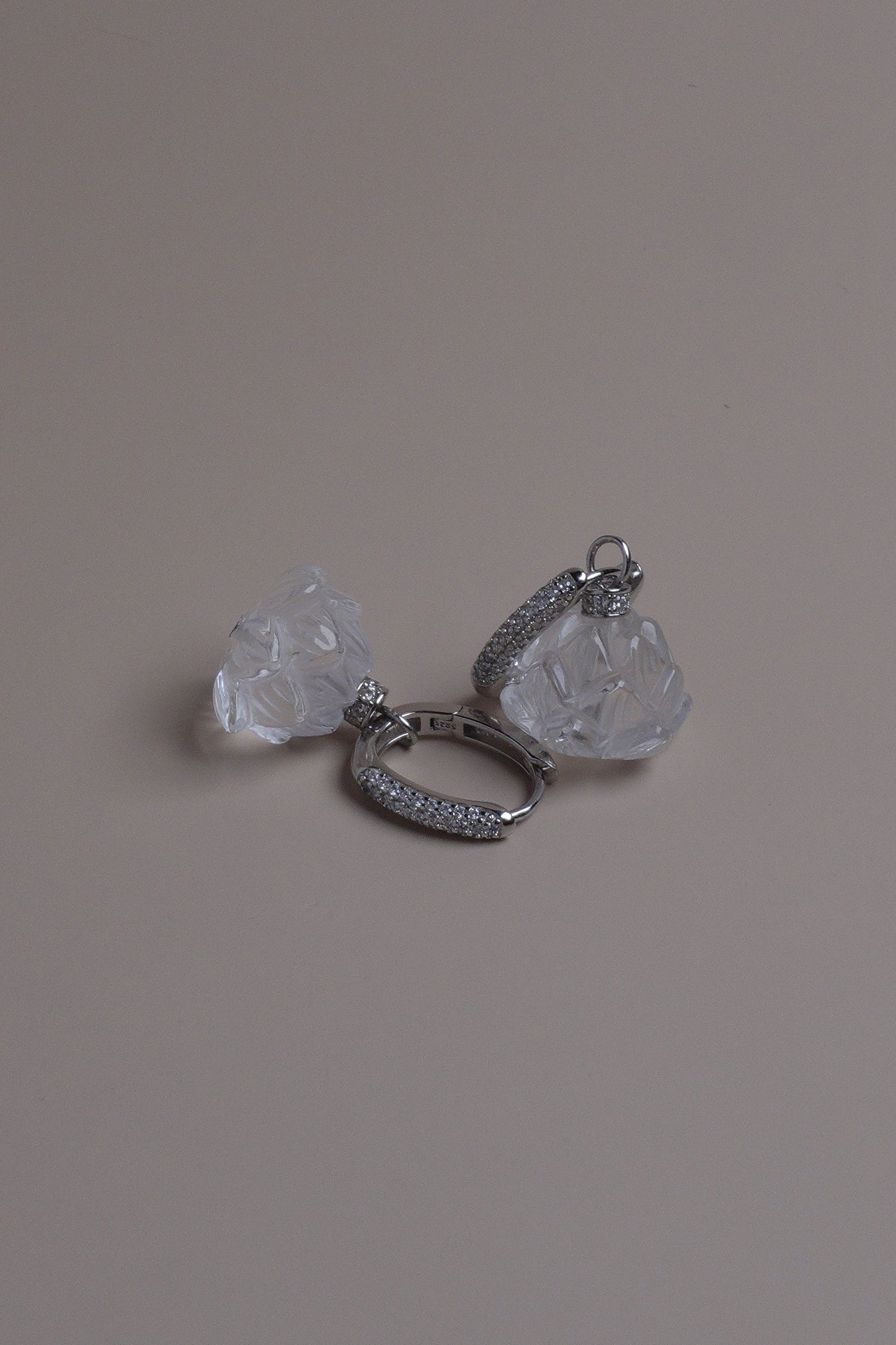 Lotus Bloom Earrings – Clear Quartz
