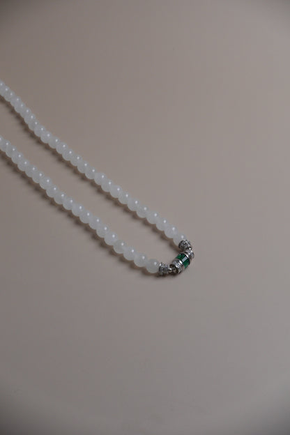 Cloud Thread Necklace – White Nephrite (Hetian Jade)