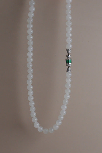Cloud Thread Necklace – White Nephrite (Hetian Jade)