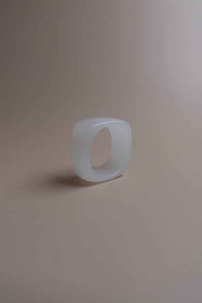 Pure Form Ring – White Nephrite (Hetian Jade)