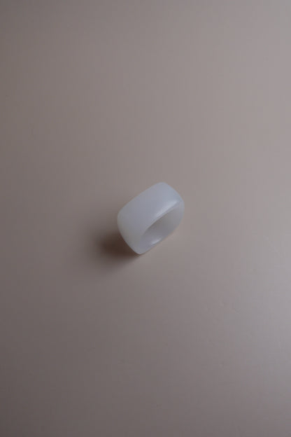 Pure Form Ring – White Nephrite (Hetian Jade)