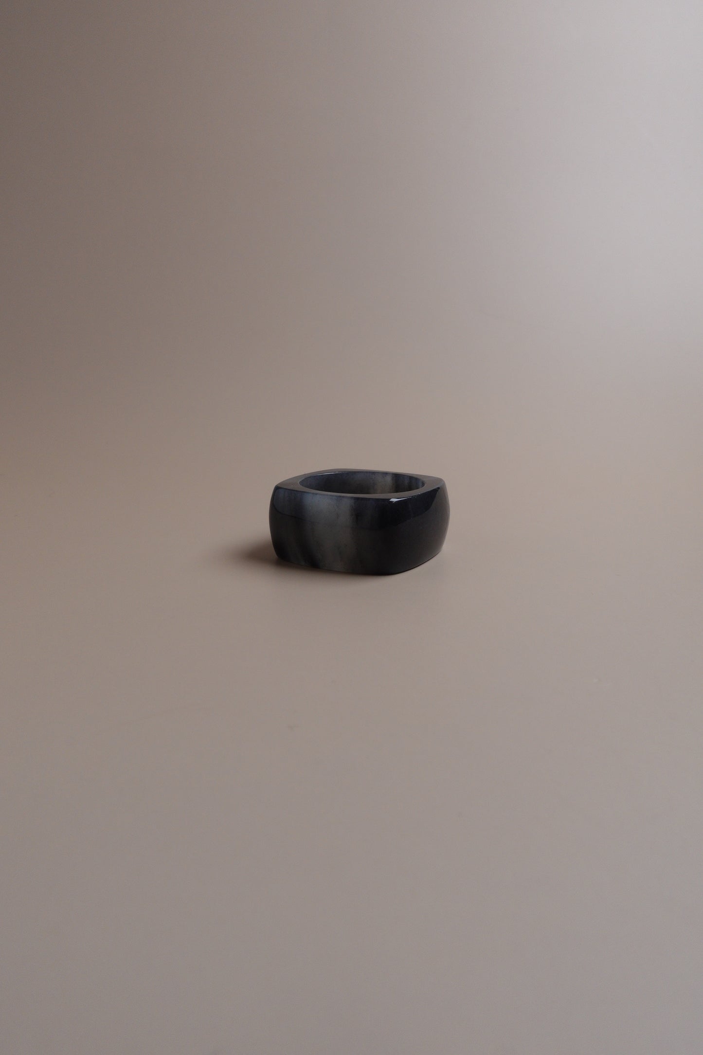 Ink Form Ring – Qinghua Nephrite (Hetian Jade)